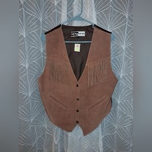 Mona Mode brand Women's size large leather vest jacket